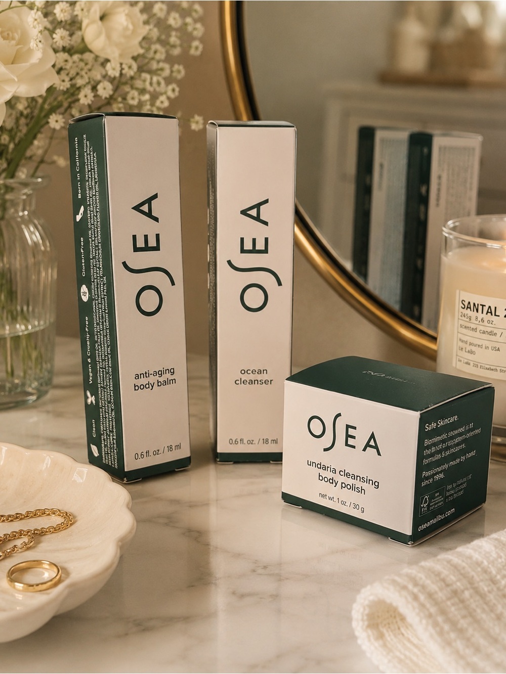OSEA Skincare Travel Set | Ocean Cleanser Body Balm & Body Polish